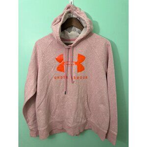 Under Armour Womens Pink Hoodie XL Loose Fit Long Sleeve Sweatshirt With Kangaro